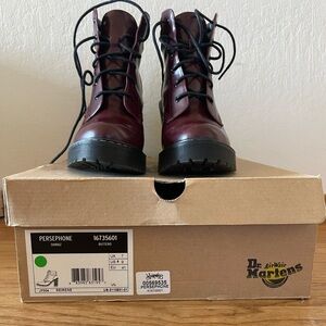 Almost new - Dr Martens Cherry Red Persephone ankle boot